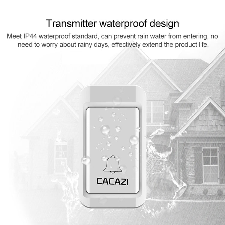 CACAZI V027G One Button One Receivers Self-Powered Wireless Home Kinetic Electronic Doorbell, UK Plug CACAZI V027G One Button One Receivers Self-Powered Wireless Home Kinetic Electronic Doorbell, UK Plug
